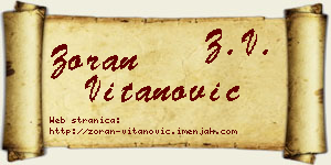 Zoran Vitanović vizit kartica